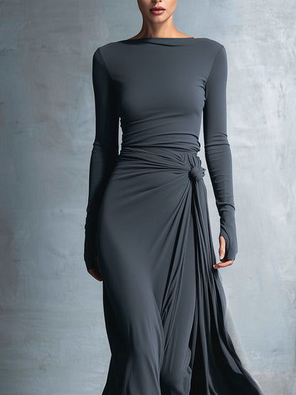 Victoria ❘ Abito maxi con nodo laterale