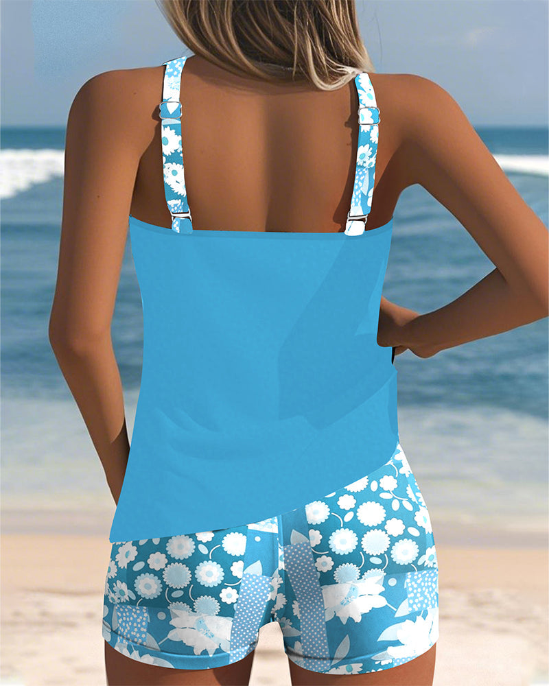 ELISA | Costume da Bagno Due Pezzi con Vestibilità Comoda e Stile Floreale da Spiaggia