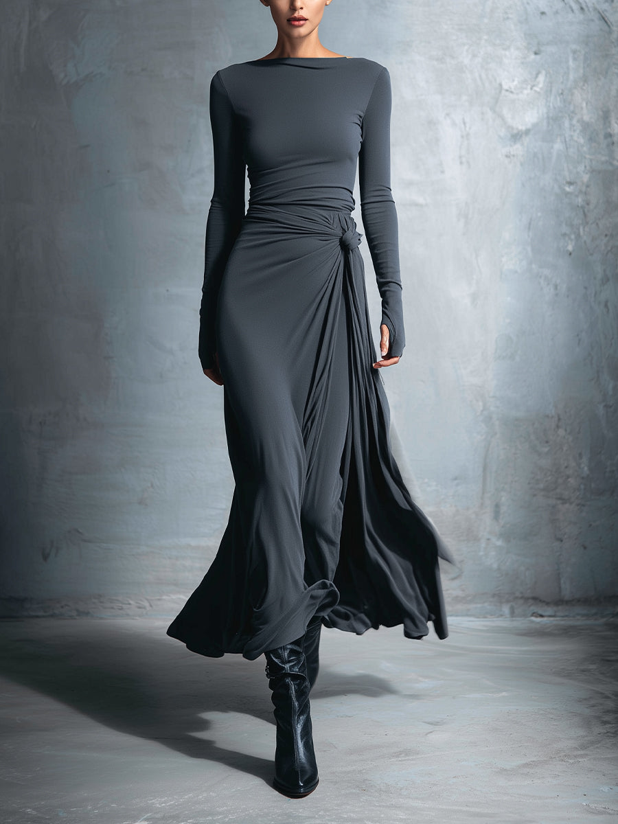 Victoria ❘ Abito maxi con nodo laterale