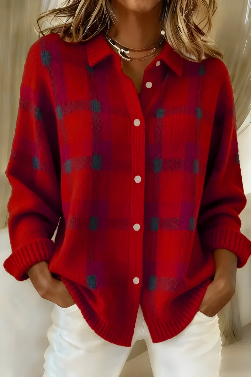Martina | Cardigan in Maglia Morbida a Quadri