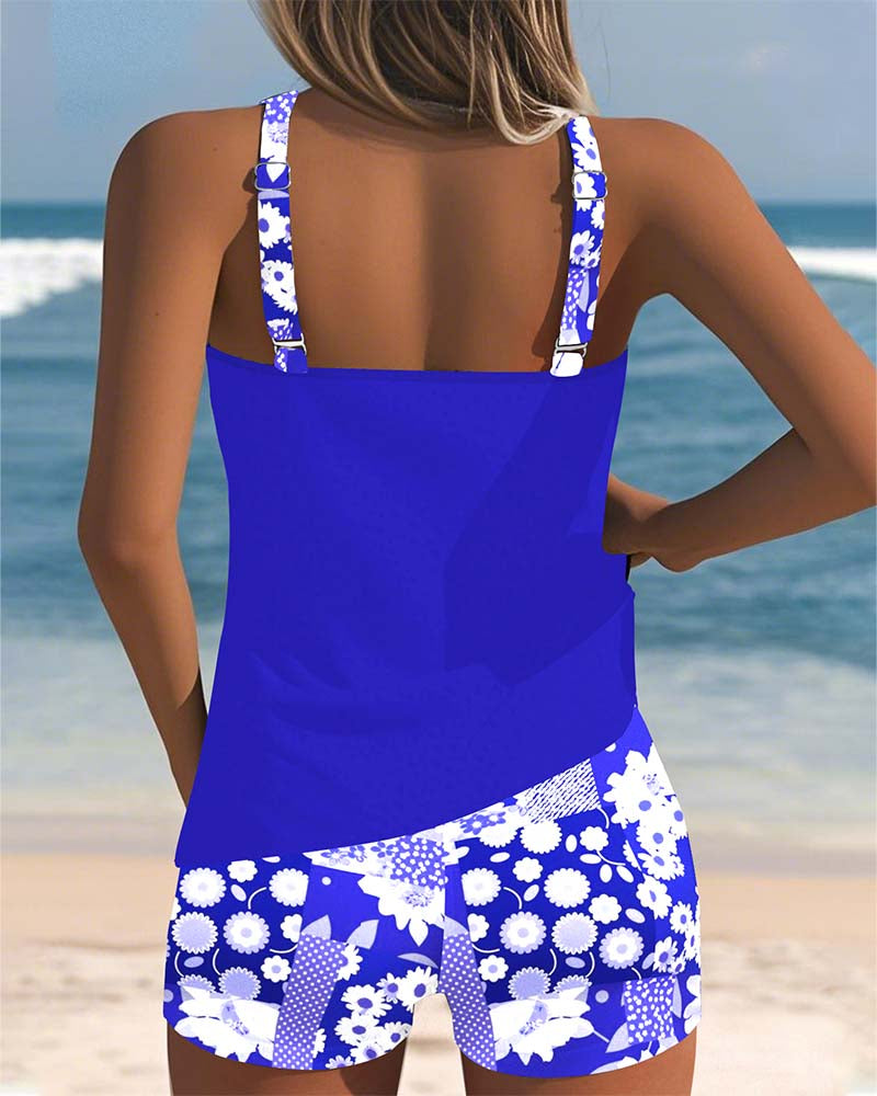 ELISA | Costume da Bagno Due Pezzi con Vestibilità Comoda e Stile Floreale da Spiaggia