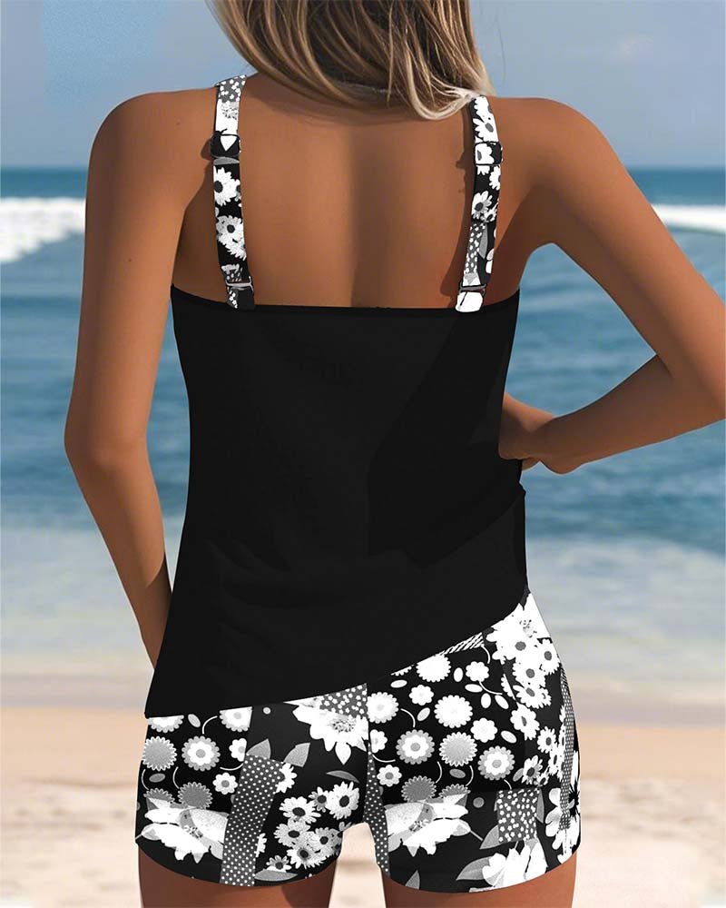 ELISA | Costume da Bagno Due Pezzi con Vestibilità Comoda e Stile Floreale da Spiaggia
